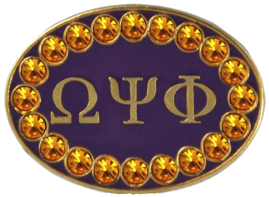 Cufflinks Omega Psi Phi oval with gold stones