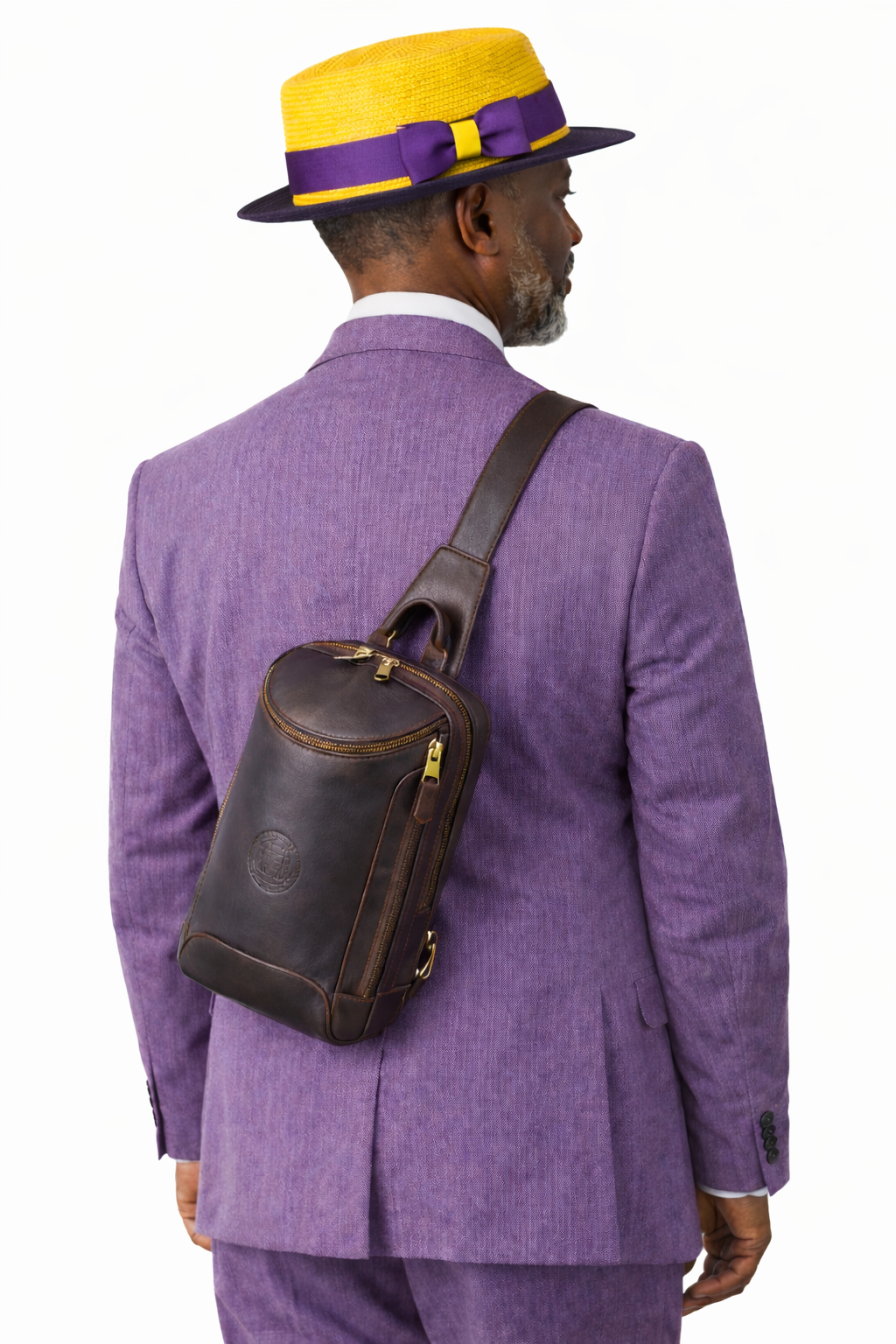 Omega Psi Phi Leather Sling Bag