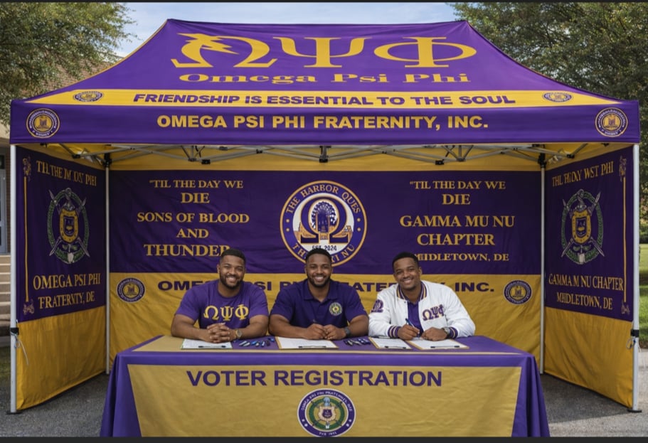 Omega Psi Phi Voter Registration Tablecloth