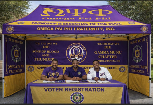 Omega Psi Phi Voter Registration Tablecloth