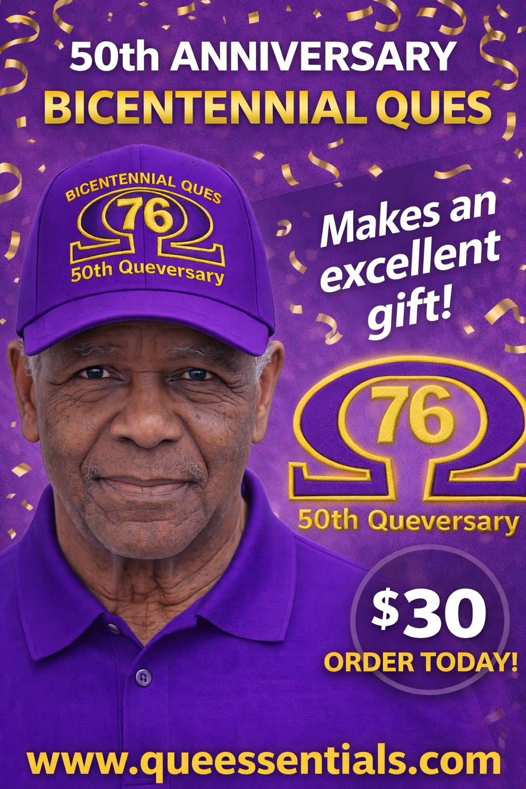 Omega Psi Phi - 50th Anniversary of the Bicentennial Ques Hat