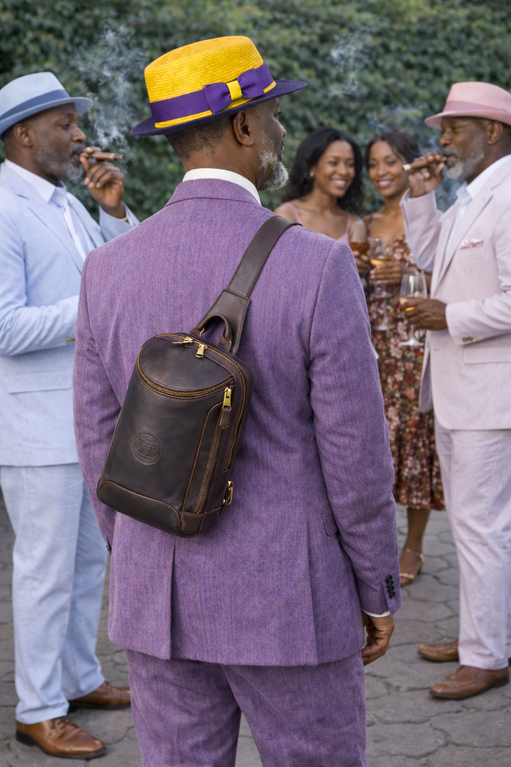 Omega Psi Phi Leather Sling Bag