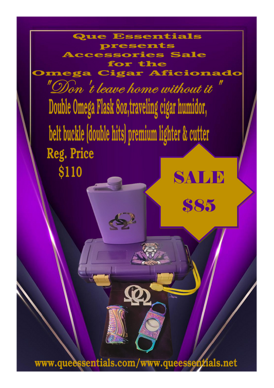 Cigar Humidor and Flask Gift Set