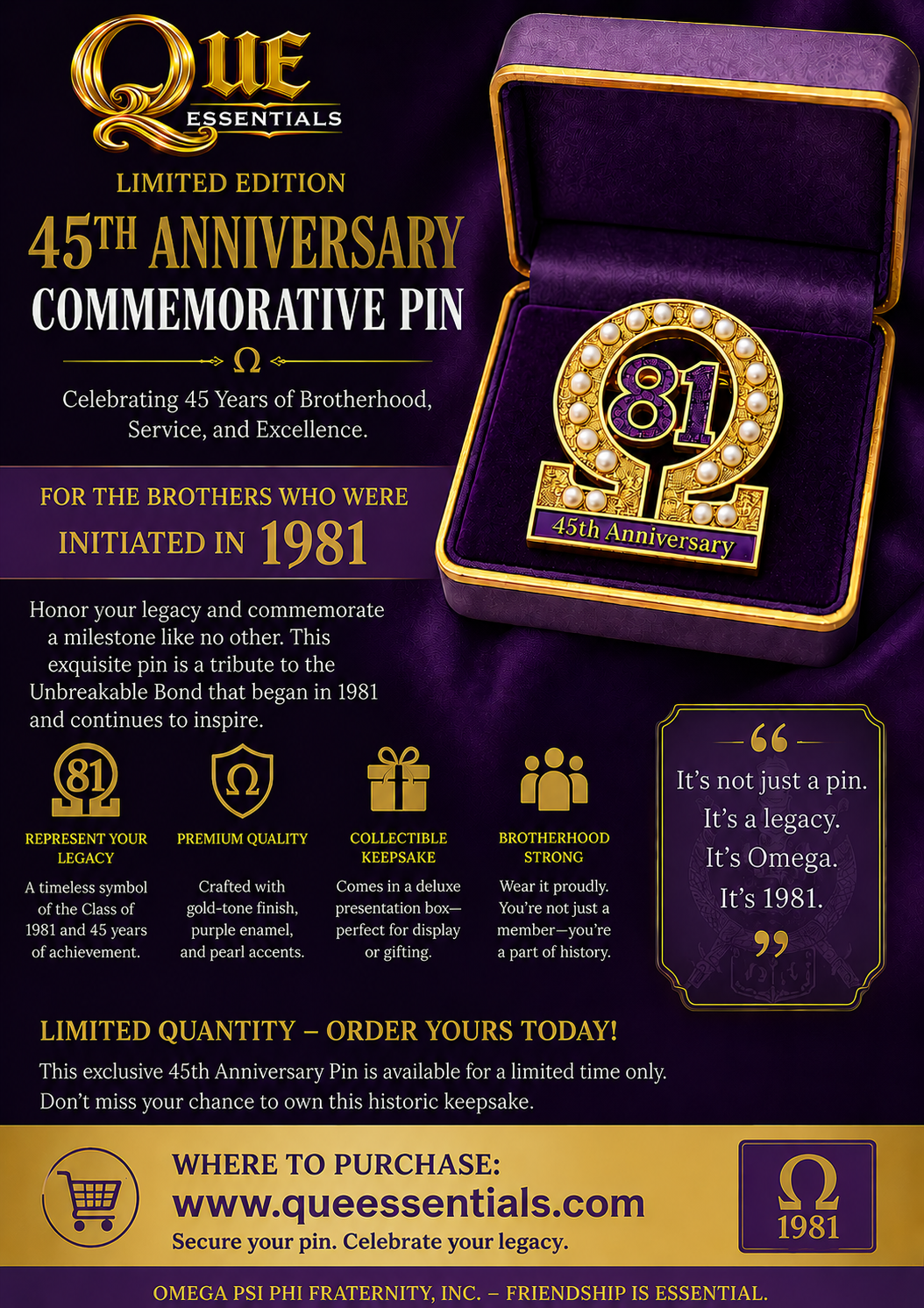1981 45th Anniversary Commemorative Lapel Pin