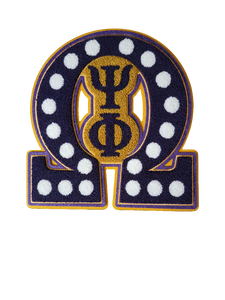 Omega Psi Phi - Chenille Patch with Interlocking Letters