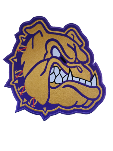 Omega Psi Phi Gold Bulldog Head Twill Patch