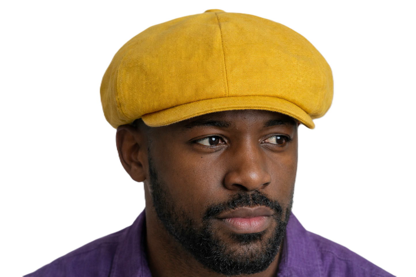 Gold Linen Newsboy Cap