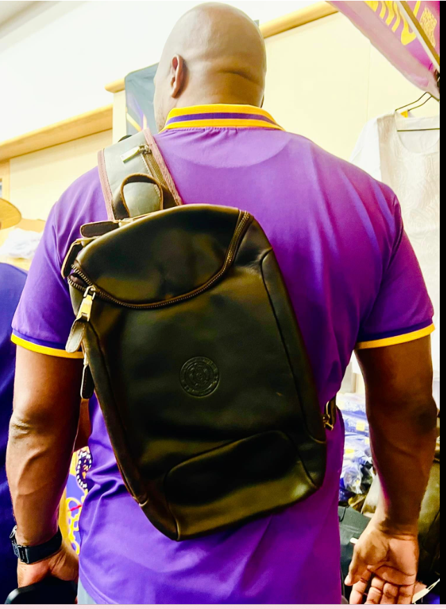 Omega Psi Phi Leather Sling Bag