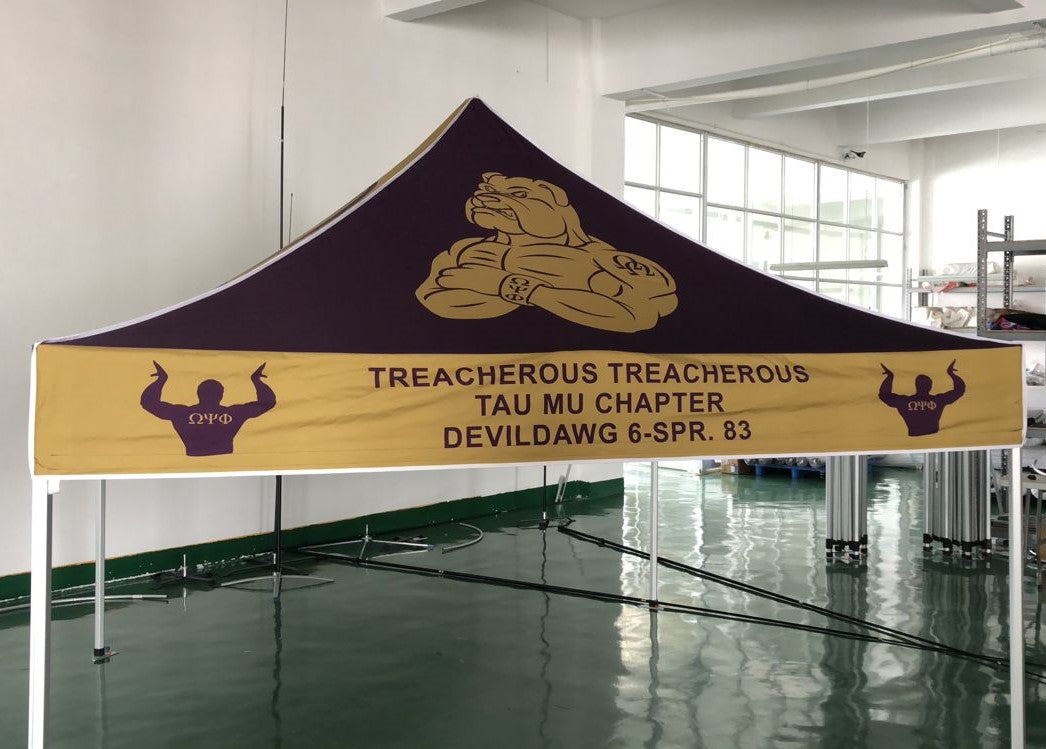 Omega Psi Phi Tent customized by QueEssentials.com