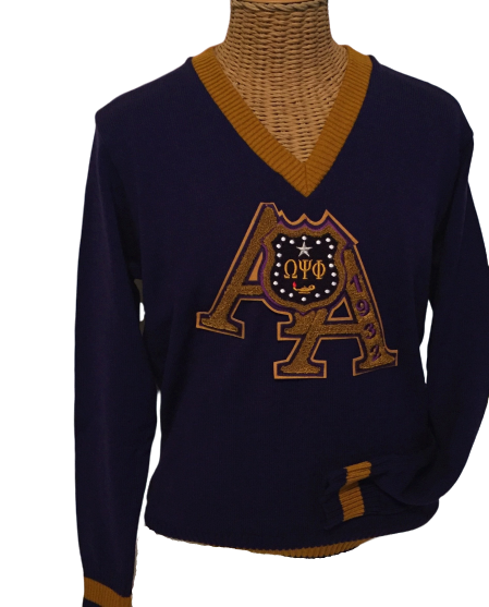 Que Essentials - Omega Psi Phi Custom Chenille Patch Sweater