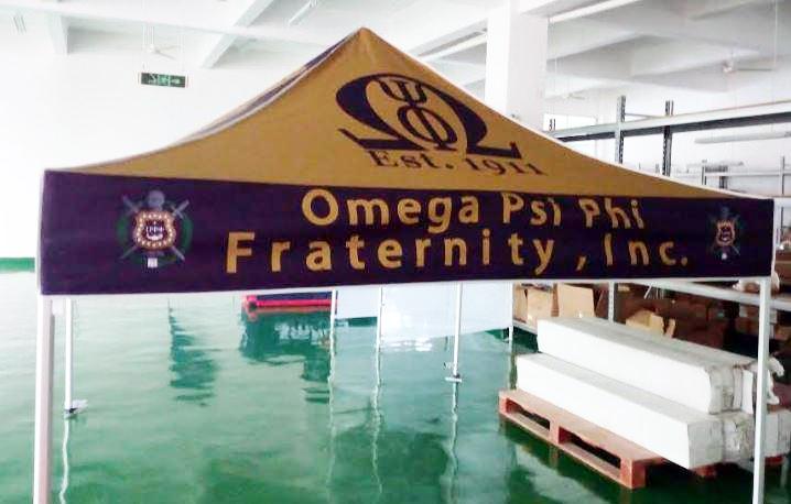 Omega Psi Phi Tent customized by QueEssentials.com