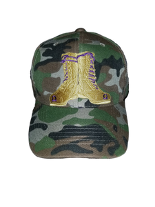 Omega Psi Phi Gold Boots Camouflage Hat