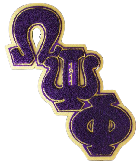 Omega Psi Phi Diagonal Chenille Letter Patch