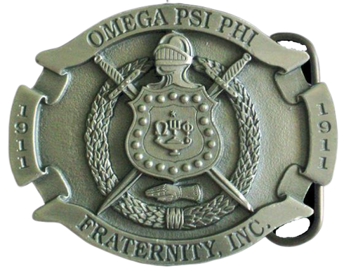 Omega Psi Phi Pewter Belt Buckle