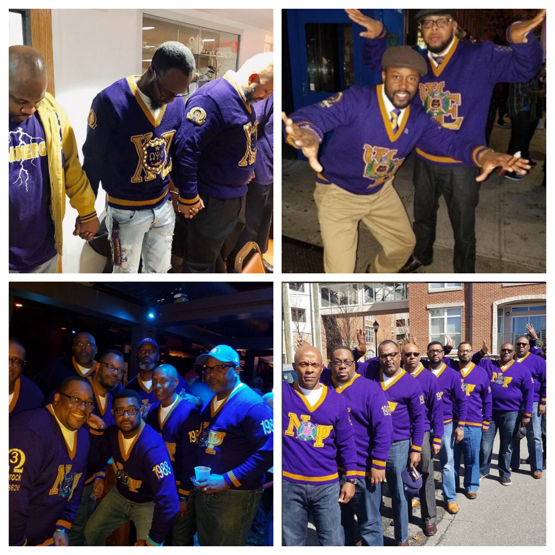 Que Essentials - Omega Psi Phi Custom Chenille Patch Sweater