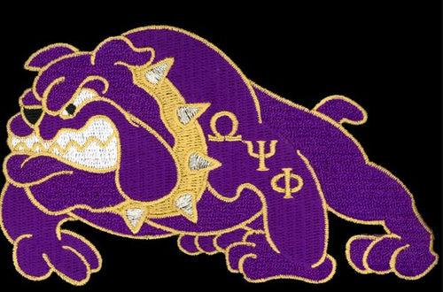 Omega Psi Phi Embroidered Bulldog Patch