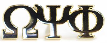 Omega Psi Phi Gold Lettered Lapel Pin