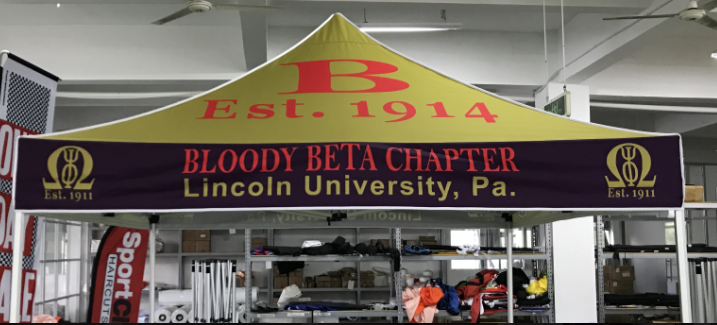 Omega Psi Phi Tent customized by QueEssentials.com