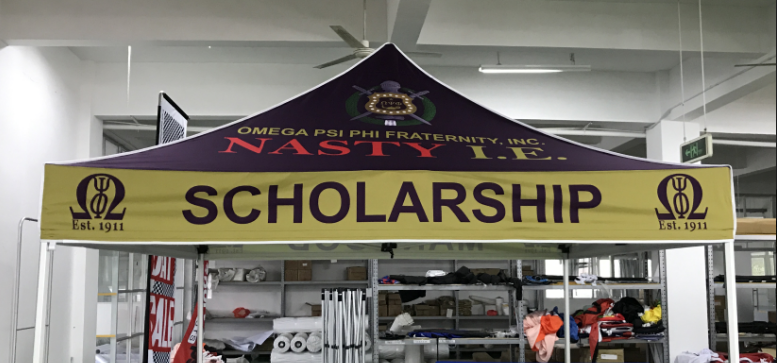 Omega Psi Phi Tent customized by QueEssentials.com