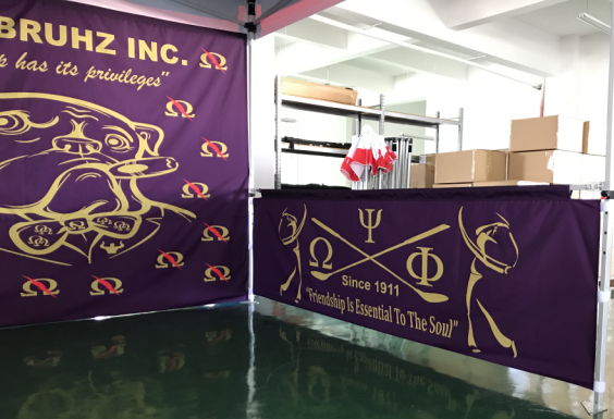Omega Psi Phi Tent customized by QueEssentials.com