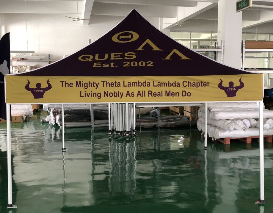Omega Psi Phi Tent customized by QueEssentials.com